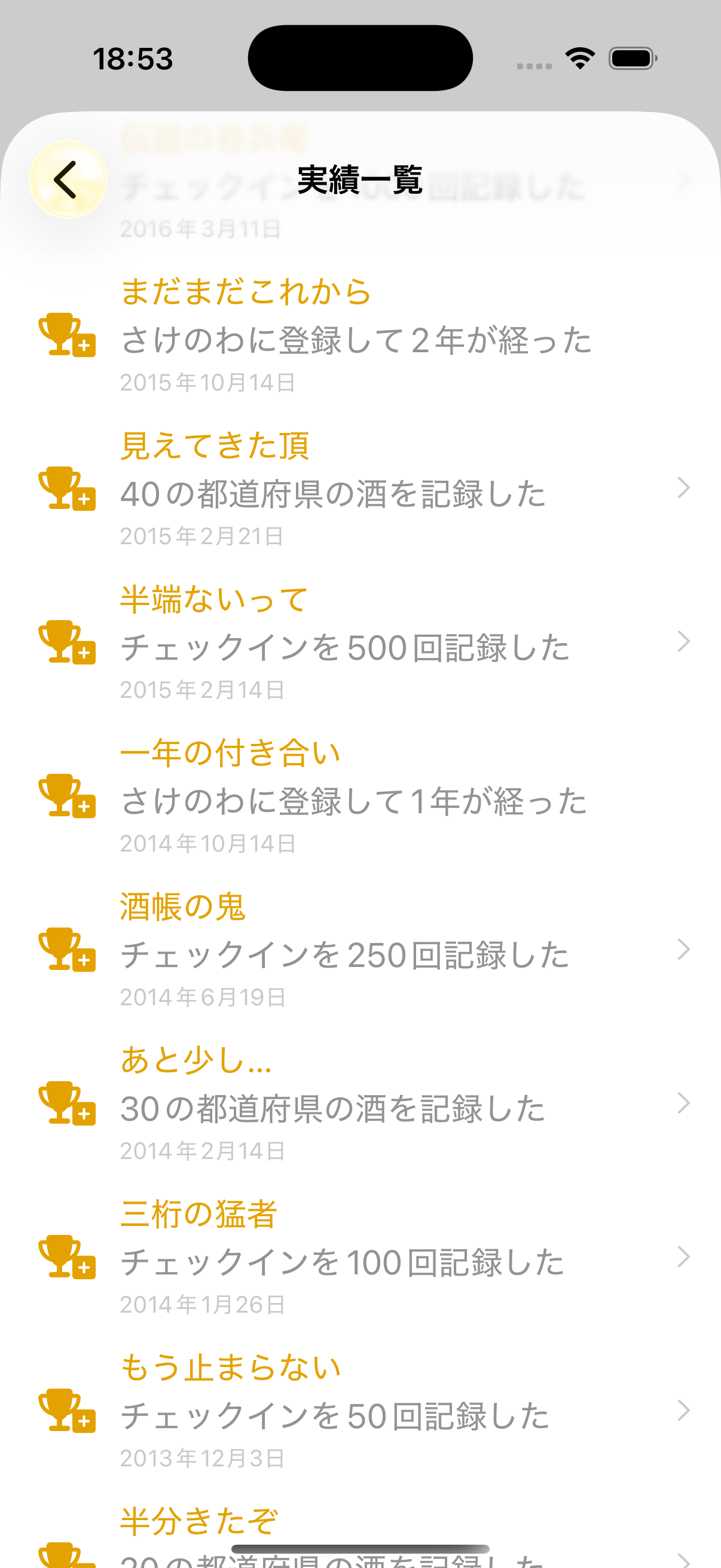 実績のスクリーンショット