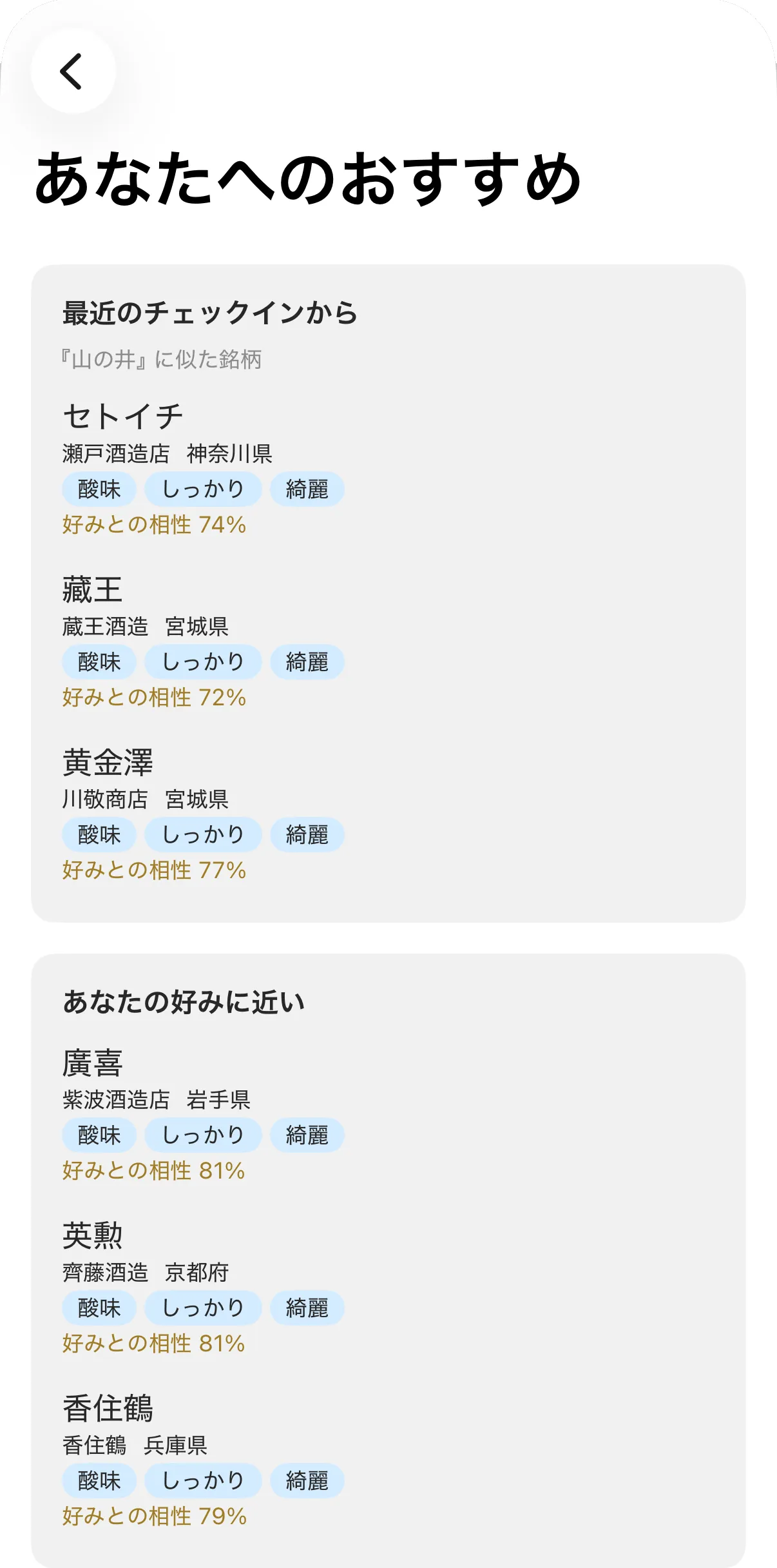 あなたへのおすすめ画面